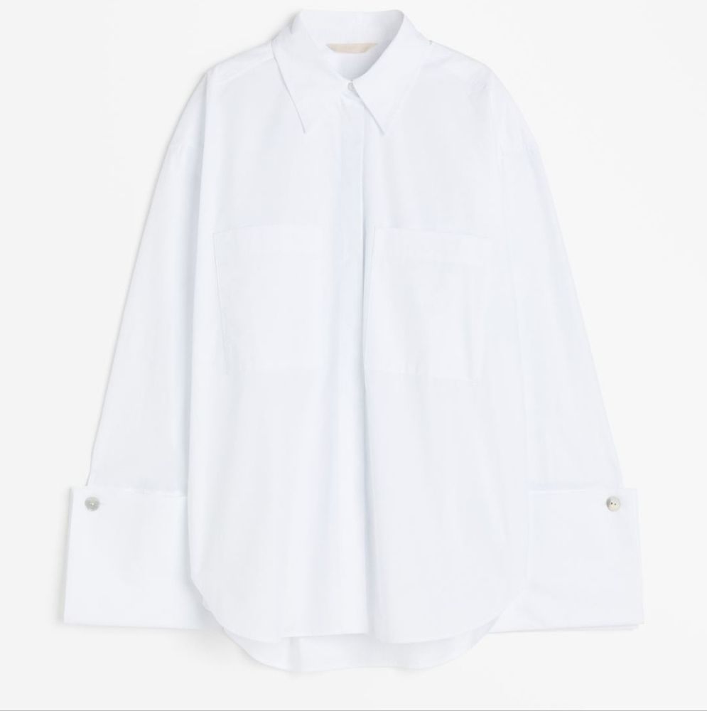 NWT H&M Oversized White Button Down Sz XS